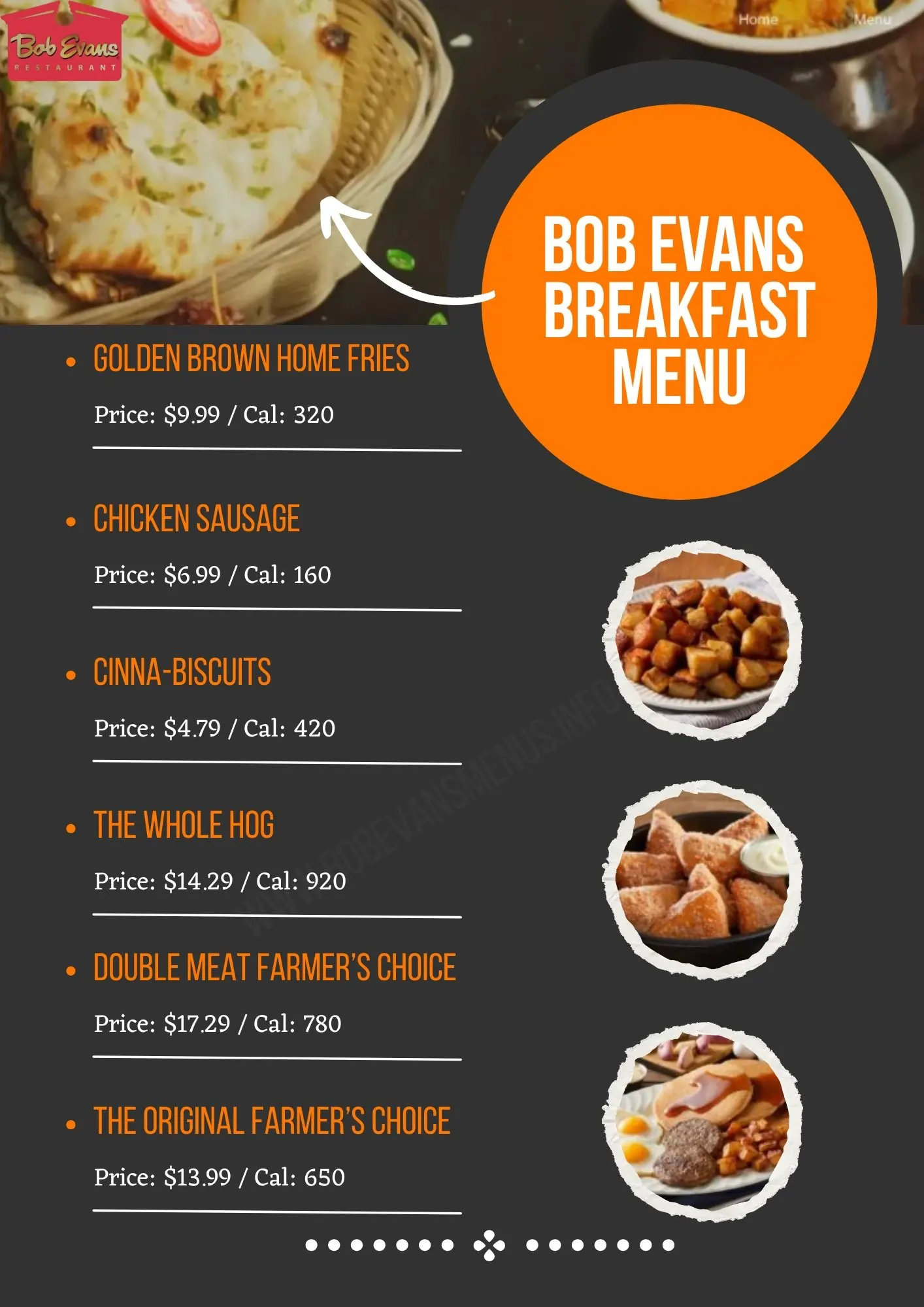 Bob Evans Breakfast Menu