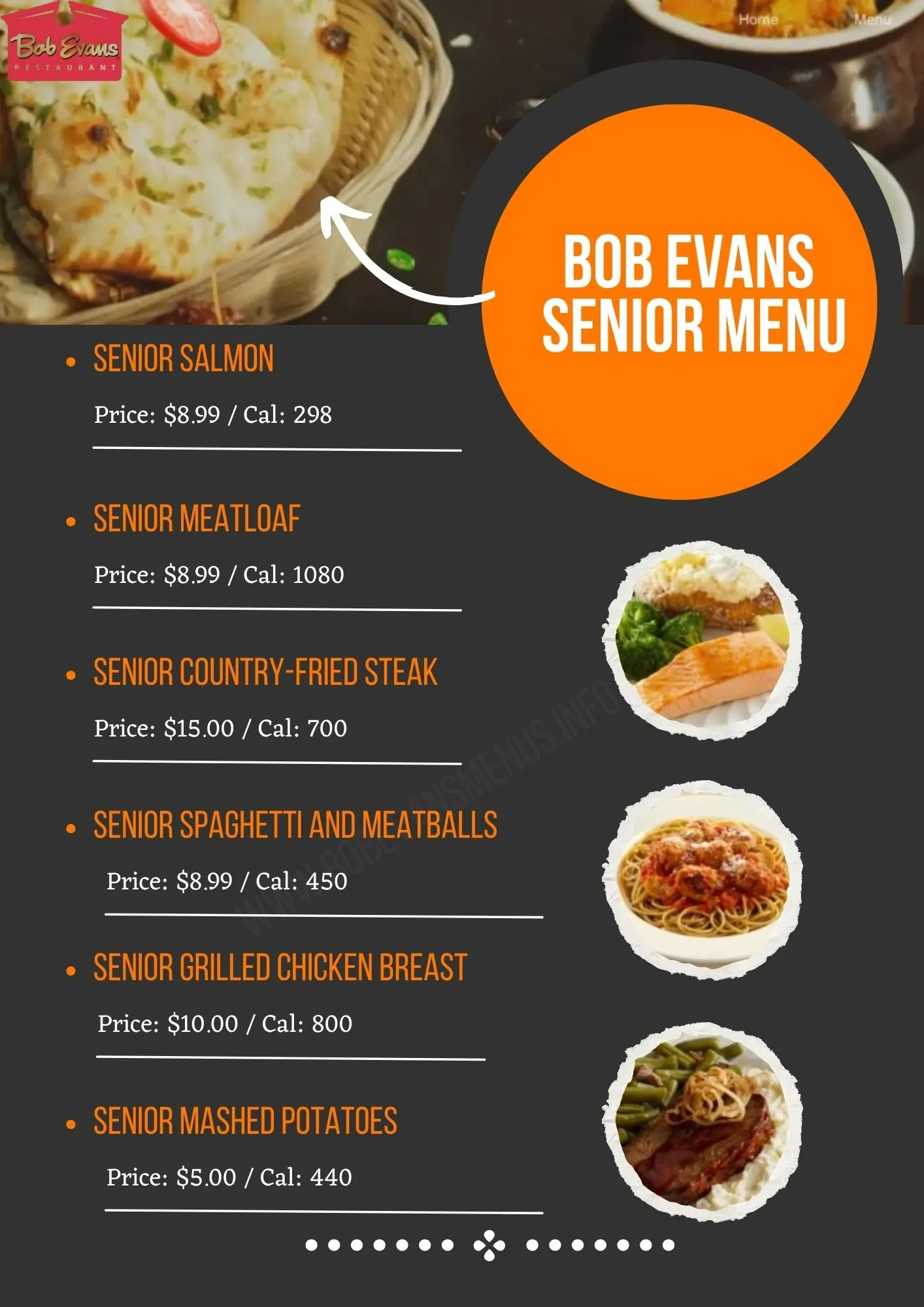 Bob Evans Senior Menu